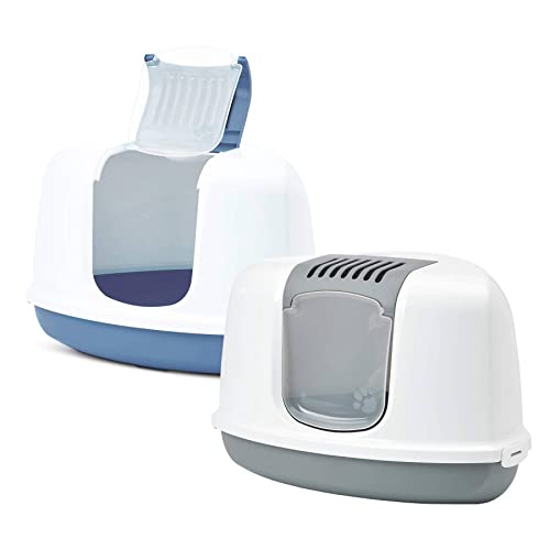 2er Sparpack Katzentoilette Eck-Toilette Nestor Corner blau und grau von PETGARD