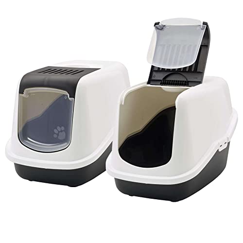 2er Sparpack Katzentoilette Katzenklo Haubentoilette Nestor Weiss-schwarz 2er Sparpack Katzentoilette Katzenklo Haubentoilette Nestor Weiss-schwarz von PETGARD