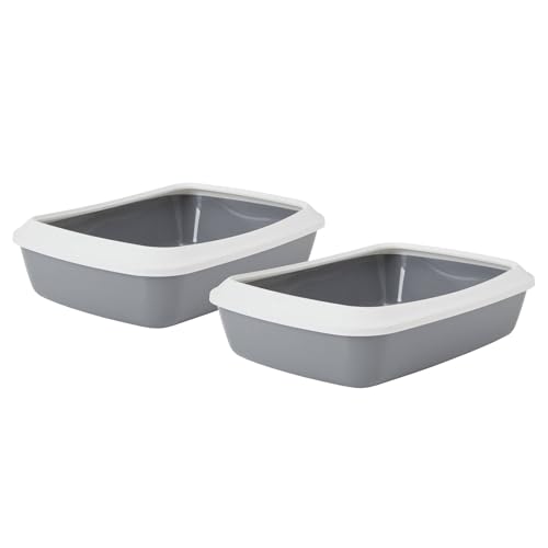 2er Sparpack Schalentoilette Katzentoilette grau-Weiss IRIZ 2er Sparpack Schalentoilette Katzentoilette grau-Weiss IRIZ von PETGARD