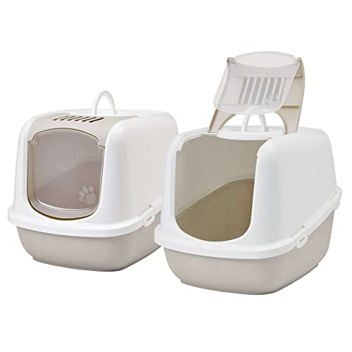 2er Sparpack XXL Katzentoilette Nestor Jumbo Weiss-beige von PETGARD