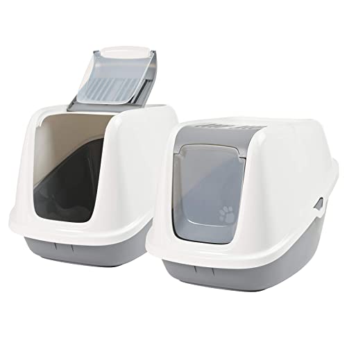 2er Sparpack XXXL Katzentoilette Nestor Giant Weiss-grau von PETGARD