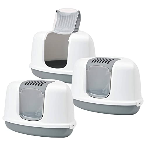 3er Sparpack Katzentoilette Eck-Toilette Nestor Corner Weiss-grau von PETGARD