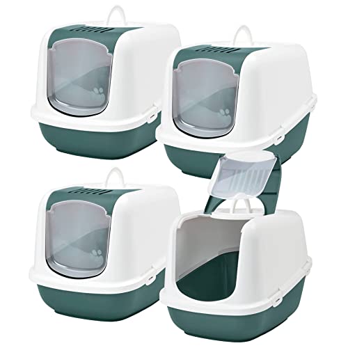 4er Sparpack XXL Katzentoilette Nestor Jumbo Weiss-dunkelgrün von PETGARD