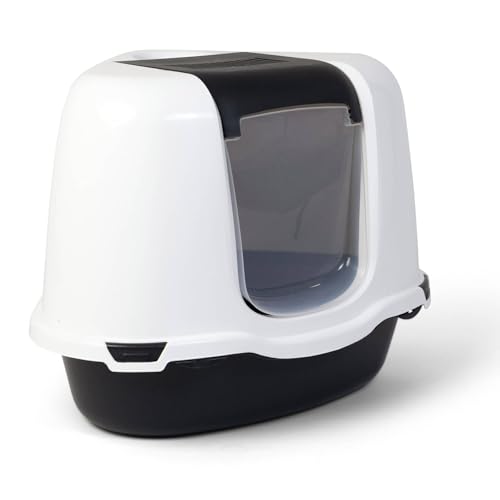 Katzentoilette Eck-Toilette mit Schaufel, Filter 55 x 42,5 x 42 cm weiß-schwarz Katzentoilette Eck-Toilette mit Schaufel, Filter 55 x 42,5 x 42 cm weiß-schwarz von PETGARD