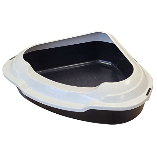 Katzentoilette Ecktoilette XXL Schalentoilette Memphis schwarz-weiß mit Rand Katzentoilette Ecktoilette XXL Schalentoilette Memphis schwarz-weiß mit Rand von PETGARD