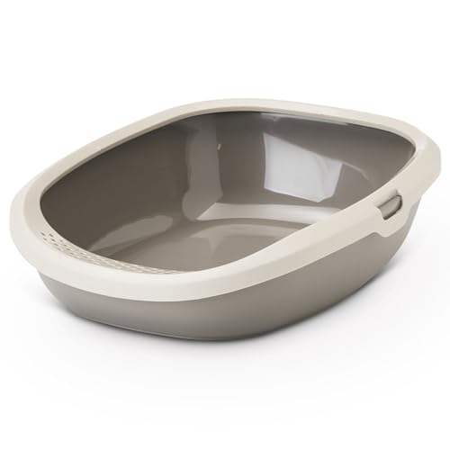 Katzentoilette Schalentoilette mit tiefem Einstieg grau-beige 52 x 39,5 x 15 cm von PETGARD
