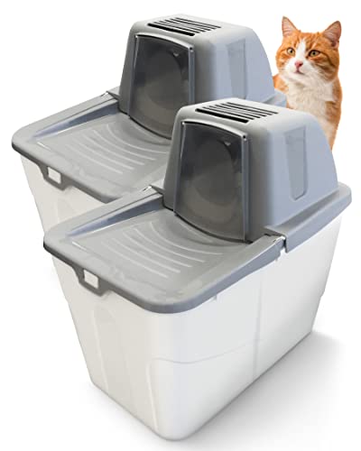 PETGARD 2er-Set Katzen-Klo Sofia Close - Tier-Toilette mit Einstieg von Oben - Hauben-Toilette - Haustier-Klo 58x39x56 cm - Katzen-Toilette Grau PETGARD 2er-Set Katzen-Klo Sofia Close - Tier-Toilette mit Einstieg von Oben - Hauben-Toilette - Haustier-Klo 58x39x56 cm - Katzen-Toilette Grau von PETGARD