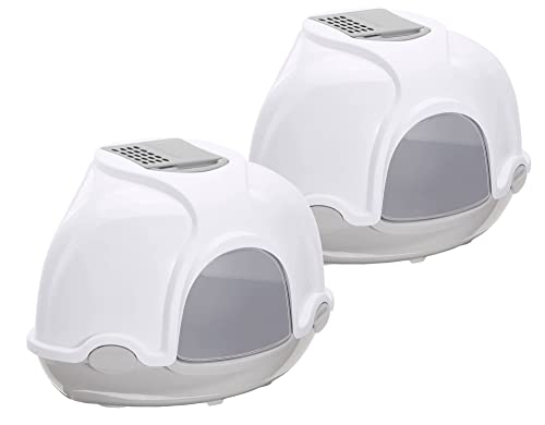 2er Sparpack Katzentoilette Katzenklo Ecktoilette mit Haube von PETGARD