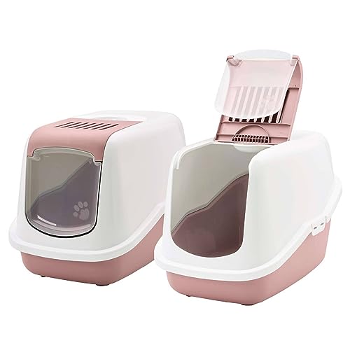 PETGARD 2er Sparpack Katzentoilette Nestor Katzenklo Weiss-rosa von PETGARD