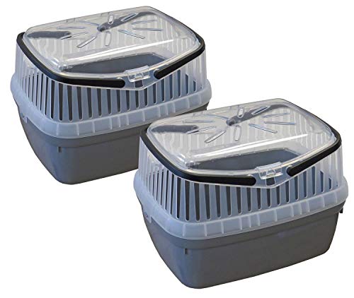 2er Sparpack Transportbox für Kleintiere wie Hamster, Meerschweinchen, Kaninchen usw. 2 x Grau von PETGARD