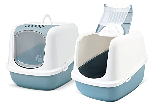 2er Sparpack XXL Katzentoilette Nestor Jumbo Weiss-blau von PETGARD