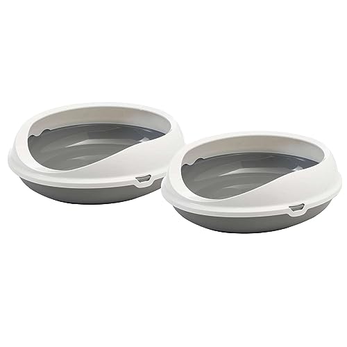 PETGARD 2er Sparpack ovale Katzentoilette Katzenklo Schalentoilette mit Rand Weiss-grau PETGARD 2er Sparpack ovale Katzentoilette Katzenklo Schalentoilette mit Rand Weiss-grau von PETGARD
