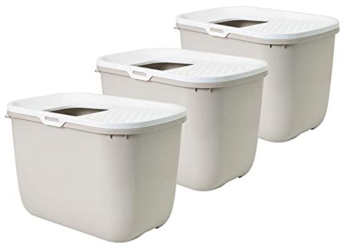 3er Sparpack Katzentoilette HOP IN Einstieg von Oben beige von PETGARD