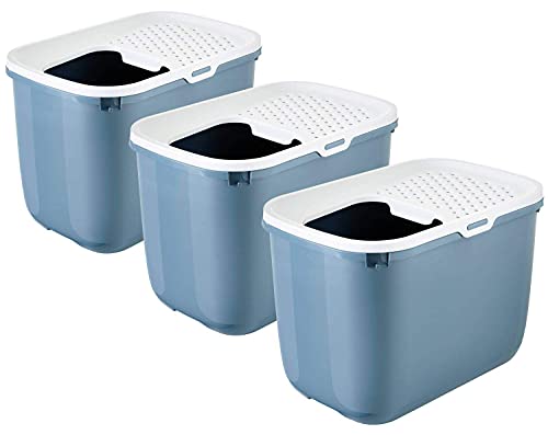 3er Sparpack Katzentoilette HOP IN Einstieg von Oben Bluestone von PETGARD