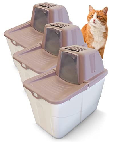PETGARD 3er-Set Katzen-Klo Sofia Close - Tier-Toilette mit Einstieg von Oben - Hauben-Toilette - Haustier-Klo 58x39x56 cm - Katzen-Toilette Beere PETGARD 3er-Set Katzen-Klo Sofia Close - Tier-Toilette mit Einstieg von Oben - Hauben-Toilette - Haustier-Klo 58x39x56 cm - Katzen-Toilette Beere von PETGARD