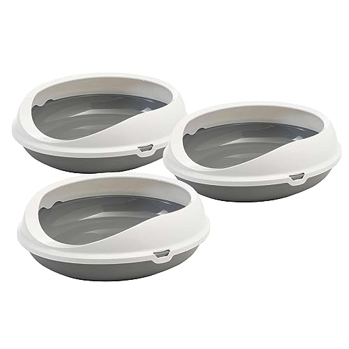 PETGARD 3er Sparpack ovale Katzentoilette Katzenklo Schalentoilette mit Rand Weiss-grau PETGARD 3er Sparpack ovale Katzentoilette Katzenklo Schalentoilette mit Rand Weiss-grau von PETGARD