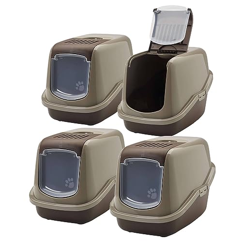 4er Sparpack Katzentoilette Haubentoilette Nestor Schoko-braun von PETGARD