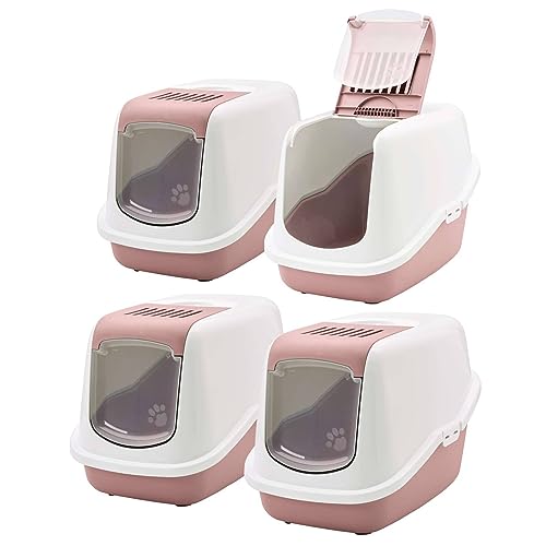 PETGARD 4er Sparpack Katzentoilette Katzenklo Nestor Weiss-rosa von PETGARD