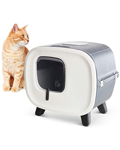 Designer-Retro Katzentoilette mit Schwingklappe, Filter und Schublade schwarz-Weiss Designer-Retro Katzentoilette mit Schwingklappe, Filter und Schublade schwarz-Weiss von PETGARD