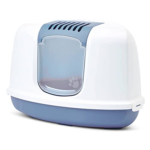 Katzentoilette Eck-Toilette Nestor Corner passt in Jede Ecke Weiss-blau Katzentoilette Eck-Toilette Nestor Corner passt in Jede Ecke Weiss-blau von PETGARD