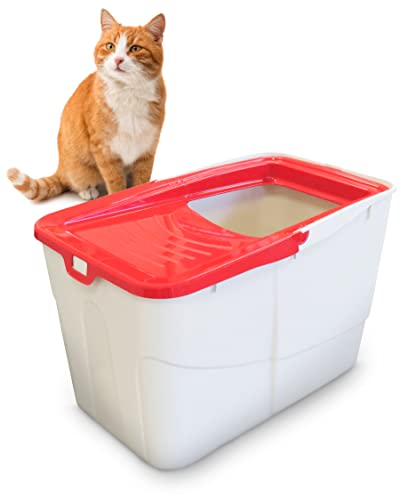 PETGARD Katzen-Klo Sofia Open - Tier-Toilette mit Einstieg von Oben - Tier-Klo - Haustier-Klo 58 x 39 x 38,5 cm - Katzen-Toilette Rot von PETGARD