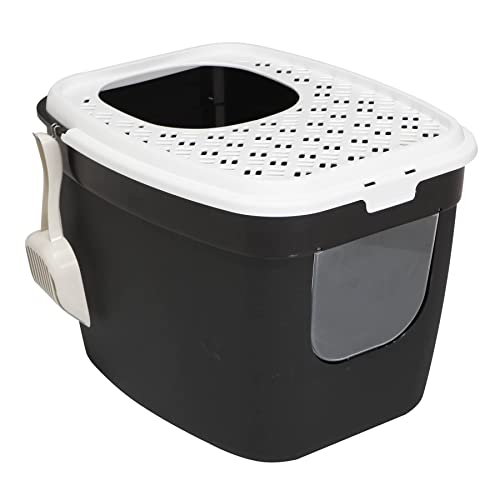 Katzentoilette Katzenklo mit Einstieg vorne und Oben 54 x 44 x 41 cm Schwarz-Weiß Katzentoilette Katzenklo mit Einstieg vorne und Oben 54 x 44 x 41 cm Schwarz-Weiß von PETGARD
