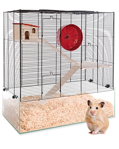 PETGARD Kleintier-Käfig Oregon - Hamster-Stall mit Laufrad - 2-stöckiger Nager-Käfig - Hamsterkäfig mit Zubehör - Mäusekäfig 67 x 36,5 x 70 cm von PETGARD