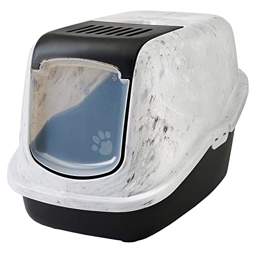 Moderne Katzentoilette Katzenklo Haubentoilette in schöner Marmor-Optik von PETGARD