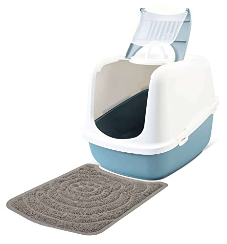 Sparpack Katzentoilette Nestor Jumbo Weiss-blau für große Katzenrassen inkl. Vorlegematte Sparpack Katzentoilette Nestor Jumbo Weiss-blau für große Katzenrassen inkl. Vorlegematte von PETGARD