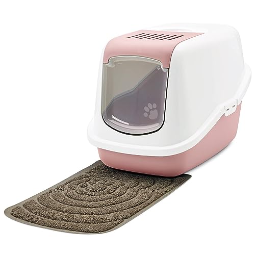 Sparpaket Katzentoilette Nestor Haubentoilette Weiss-rosa mit großer Vorlegematte Sparpaket Katzentoilette Nestor Haubentoilette Weiss-rosa mit großer Vorlegematte von PETGARD