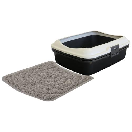 Sparpack Katzentoilette Katzenklo Denver mit Rand und eingebautem Sieb inkl. Streumatte von PETGARD