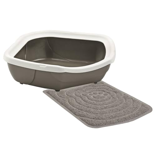 Sparpack Katzentoilette Schalentoilette Eck-Toilette Weiss-braun 59,5 x 51,5 x 15,5 cm + Vorlegematte Sparpack Katzentoilette Schalentoilette Eck-Toilette Weiss-braun 59,5 x 51,5 x 15,5 cm + Vorlegematte von PETGARD