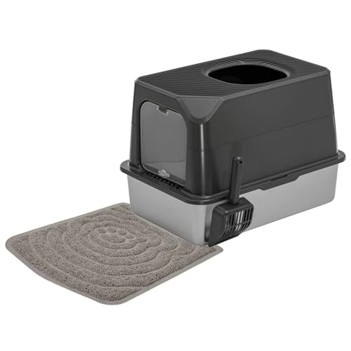 Sparpack Katzentoilette mit Edelstahlwanne und Einstieg vorne und Oben 60 x 40,5 x 42,5 cm Grau-Silber + große Vorlegematte Sparpack Katzentoilette mit Edelstahlwanne und Einstieg vorne und Oben 60 x 40,5 x 42,5 cm Grau-Silber + große Vorlegematte von PETGARD