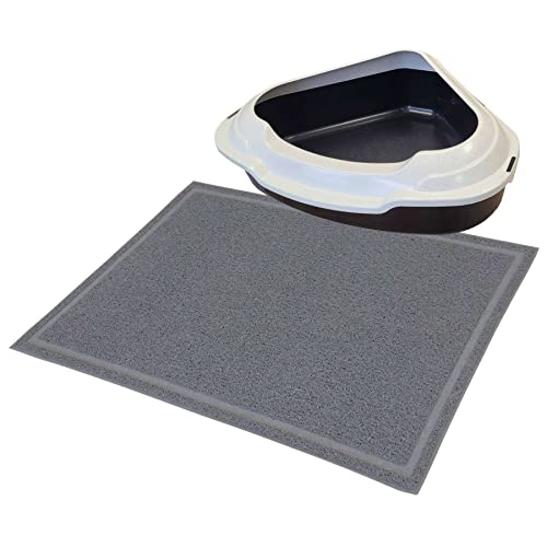 Sparpaket Katzentoilette Ecktoilette XXL Schalentoilette Memphis schwarz-weiß + Vorlegematte Sparpaket Katzentoilette Ecktoilette XXL Schalentoilette Memphis schwarz-weiß + Vorlegematte von PETGARD