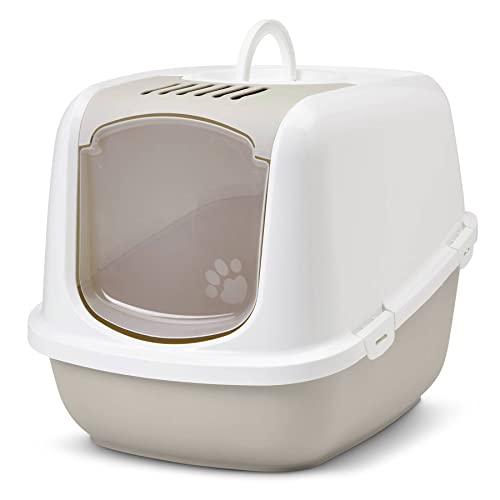 XXL Katzentoilette Nestor Jumbo Weiss-beige speziell für große Katzenrassen von PETGARD