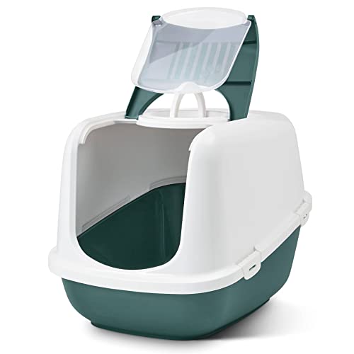 XXL Katzentoilette Nestor Jumbo Weiss-dunkelgrün speziell für große Katzenrassen XXL Katzentoilette Nestor Jumbo Weiss-dunkelgrün speziell für große Katzenrassen von PETGARD