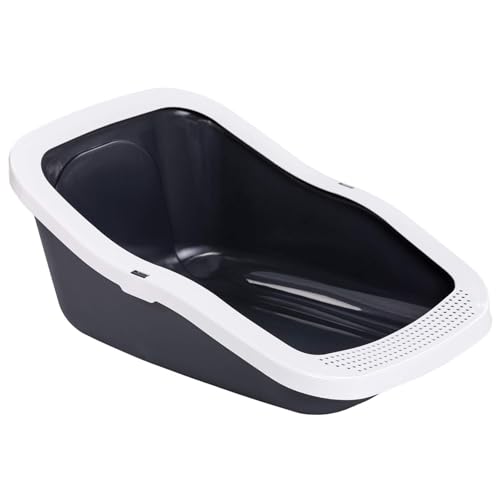 XXL Katzentoilette Schalentoiltte Katzenklo mit Rand 70 x 50 x 32 cm schwarz-weiß XXL Katzentoilette Schalentoiltte Katzenklo mit Rand 70 x 50 x 32 cm schwarz-weiß von PETGARD