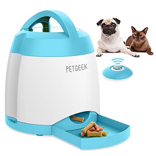 PETGEEK Hundefutterspender-Spielzeug, Leckerli-Dosierung Hundespielzeug für IQ-Training, interaktives Puzzle-Spielzeug, um sie zu beschäftigen, 3000 mAh über USB wiederaufladbarer Leckerli-Spender mit von PETGEEK