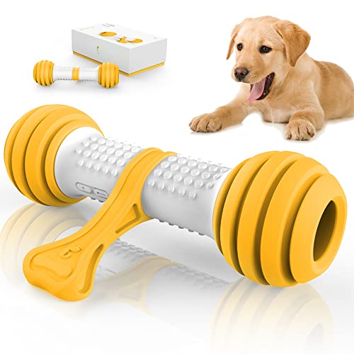 PETGEEK Interaktives Hundeknochen automatisch, interaktives Hundespielzeug Langeweile für kleine und mittelgroße Hunde, wiederaufladbares USB elektronisches Hundespielzeug, Hund Selbstunterhaltungsspielzeug mit verbessertem TPU-Material von PETGEEK