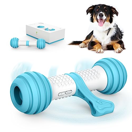 PETGEEK Interaktives Hundespielzeug, langlebig, bewegungsaktiviert, automatischer Hundeknochen für mittelgroße und große Hunde, elektronisches Hundespielzeug zum Jagen, USB wiederaufladbar (blau) von PETGEEK
