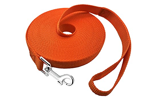 PETGOGO Hundeleine für kleine und mittelgroße Hunde, für Camping, Training, Spielen oder Hinterhof (15 m, 15 m), Orange von PETGOGO