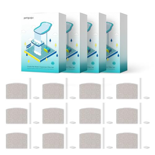 PETGUGU 12PCS Katzenbrunnen Filter, 8-Stufiges Filtersystem, Ersatz-Filter für Katzenbrunnen PF1 und PF1L für Sauberes Wasser und Gesunde Haustiere von PETGUGU