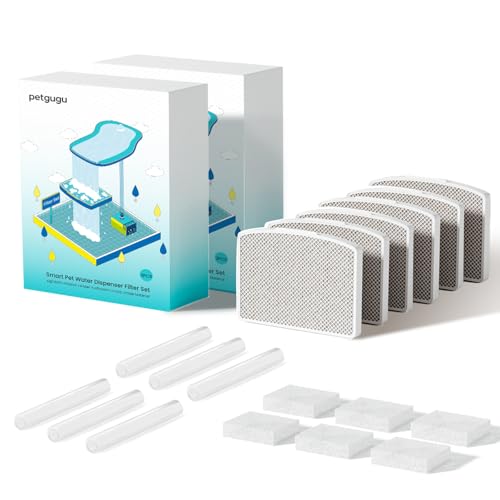 PETGUGU 6PCS Katzenbrunnen Filter, 8-Stufiges Filtersystem, Ersatz-Filter für Katzenbrunnen PF1 und PF1L für Sauberes Wasser und Gesunde Haustiere PETGUGU 6PCS Katzenbrunnen Filter, 8-Stufiges Filtersystem, Ersatz-Filter für Katzenbrunnen PF1 und PF1L für Sauberes Wasser und Gesunde Haustiere von PETGUGU