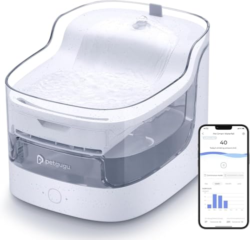 PETGUGU Wasserbrunnen für Katzen, Smart App, Überwachung, acht Filter, Wasserspender, Katze, automatisch, 2 l, Wasserbrunnen, sehr leise, 2,4 G PF1 PETGUGU Wasserbrunnen für Katzen, Smart App, Überwachung, acht Filter, Wasserspender, Katze, automatisch, 2 l, Wasserbrunnen, sehr leise, 2,4 G PF1 von PETGUGU