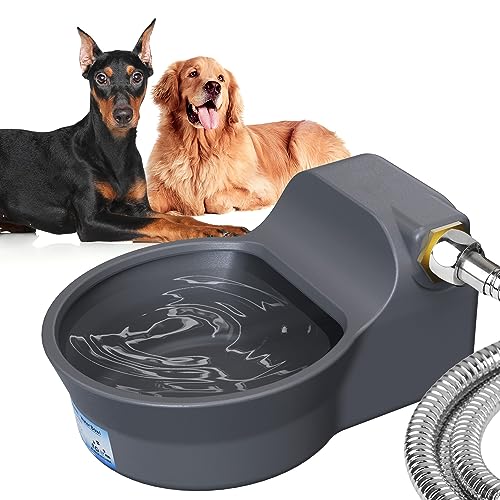 Automatischer Wassernapf für Hunde, 2L Hundewassernapfspender, Automatischer Hundebewässerer Inklusive Rohr, Kupferanschluss und Adapter Outdoor Hundewassernapf für Vögel Huhn Vieh Kleintier von PETHIND
