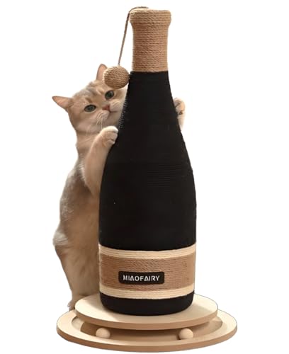 Kratzbaum Sisal Kratzstange Kätzchen Kralle Kratzbaum Interaktives Spielzeug mit Kugeln Weinflaschenform für Indoor Erwachsene Katzen von PETHOMEL