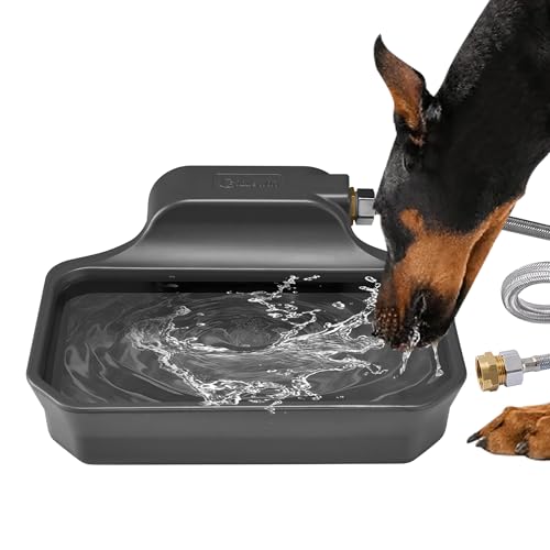 PETIMI Automatischer Wasserspender für Hunde, 3,5 l, automatischer Befüllung, für drinnen und draußen, großer Wasserspender für Haustiere und Nutztiere, passend für GHT 1,9 cm Wasserhahn, BPA-frei von PETIMI