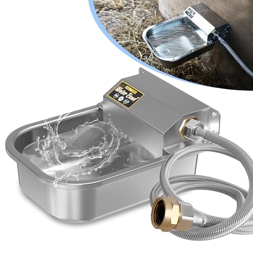 PETIMI Automatischer Wasserspender für Hunde, 2,863.3 g Outdoor Hund Wassernapf, 304 Edelstahl Wasserspender für kleine bis große Haustiere, große Nutztierbewässerung, Anti-Kipping, Wasser Auto-Fill von PETIMI