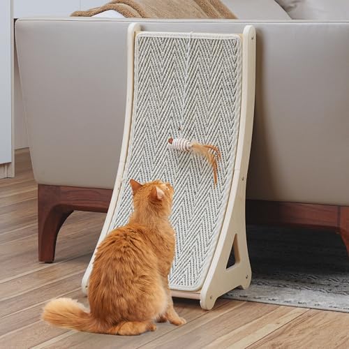 PETKARAY Gebogener Kratzbaum für Katzen, Sisal-Kratzrampe für Kätzchen, L-förmiges Kratzpad für Hauskatzen, 25,6" Möbelschutz mit Mausspielzeug PETKARAY Gebogener Kratzbaum für Katzen, Sisal-Kratzrampe für Kätzchen, L-förmiges Kratzpad für Hauskatzen, 25,6" Möbelschutz mit Mausspielzeug von PETKARAY
