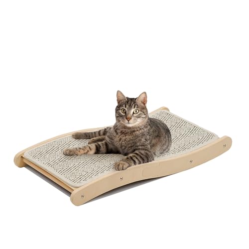 PETKARAY Sisal-Kratzbrett für Katzen, gebogener Sisal-Kratzbaum, große Kratzmatte für Hauskatzen, strapazierfähiges Lounge-Bett für Kätzchen von PETKARAY